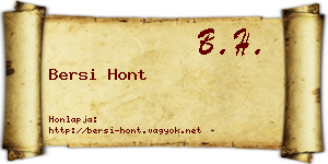 Bersi Hont névjegykártya